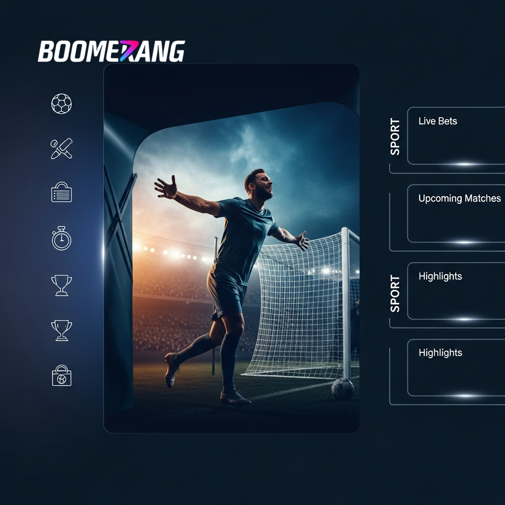 Boomerang Bet Live-Wetten Oberfläche mit Echtzeit-Quoten