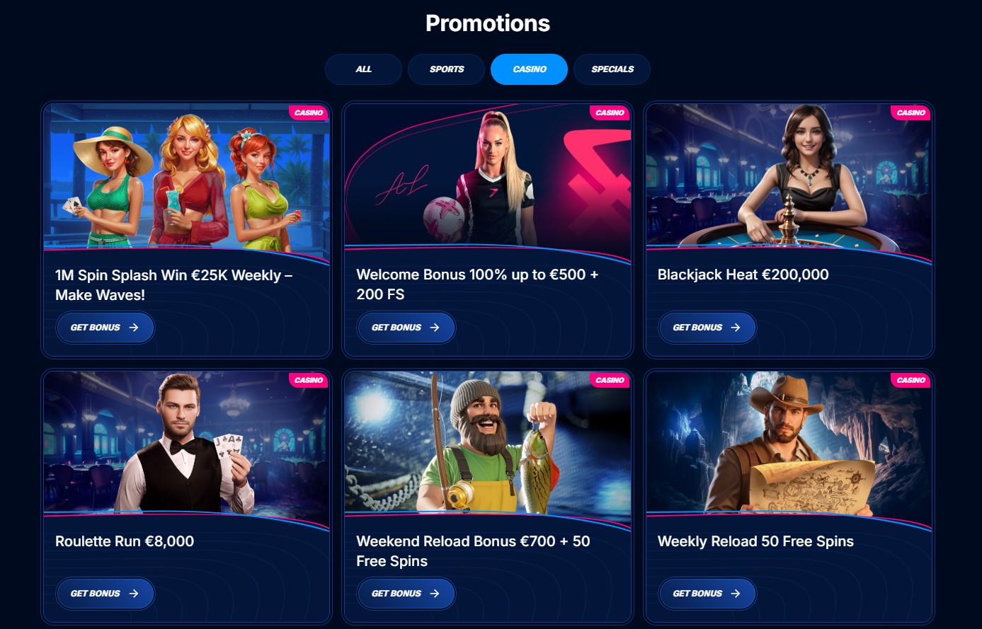 Boomerang Bet Casino Aktionen und Turniere