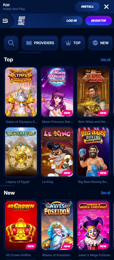 Boomerang Mobile App als Web-App auf einem Smartphone in der Schweiz